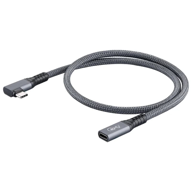 Cavo USB4 da 90 gradi da USB-C a femmina USB-C TB3/4 compatibile 8K a 60Hz 40Gbps Trasferimento dati PD100W 5A Ricarica rapida Maschio-Femmina Ada