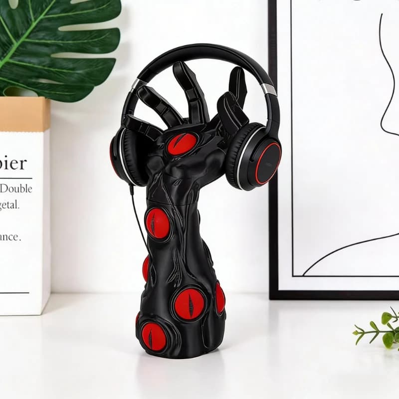 Supporto per Auricolari Creativo a Forma di Mano del Diavolo, Personalizzabile con Stampa 3D, Ornamento da Scrivania, Porta Cuffie Personalizzato per Giocatori