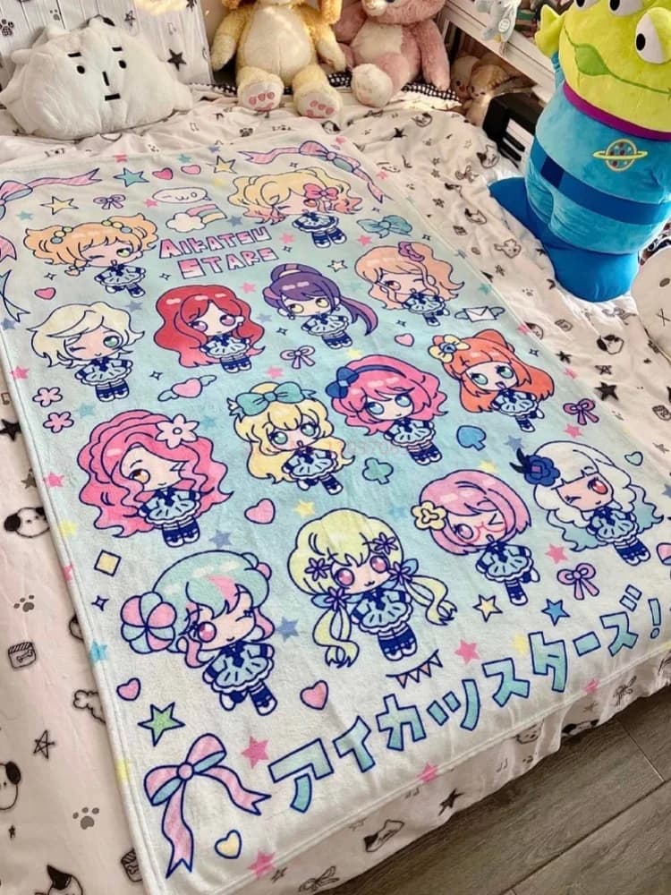 Aikatsu！ Anime Surrounding Warm Blanket Autumn And Winter Office Nap Blanket Anime Girls Christmas Gift