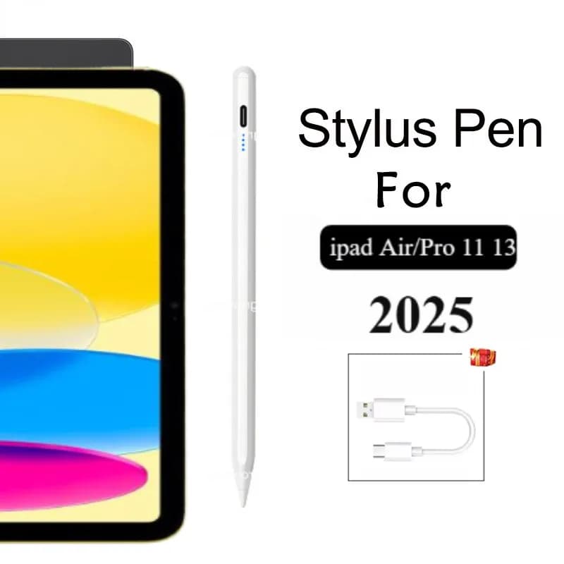 Penna stilo per iPad 11a generazione 2025 A16 A17 Pro M4 Air11 13 M3 (2018-2025) Mini 7 Matita per penna da disegno touch screen ricaricabile