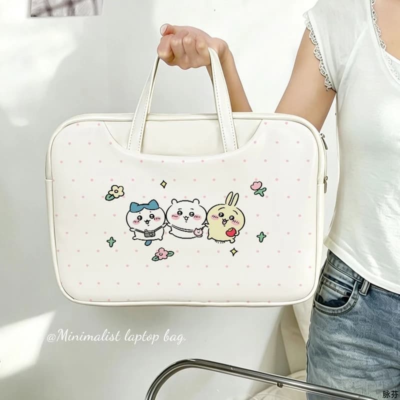 Borsa per laptop Chiikawa, custodia protettiva antiurto con maniglia in metallo per computer portatile da 13 pollici, per viaggi e ufficio
