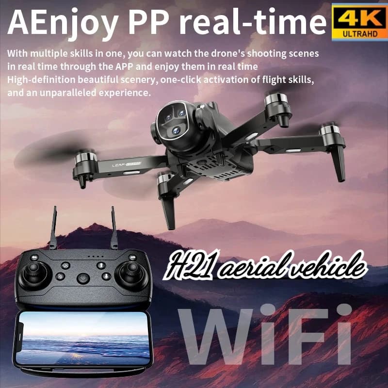 H21 Drone aereo pieghevole Visualizzazione Occhiali VR Motore brushless Lightstream Hover Altezza fissa Commutazione testa doppia fotocamera