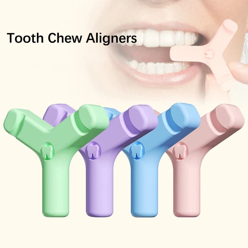 1/4PCS Dental Chewies Silicone Teeth Stick Bite Orthodontic Morse Chewies Prevent Y-shaped facial distortion