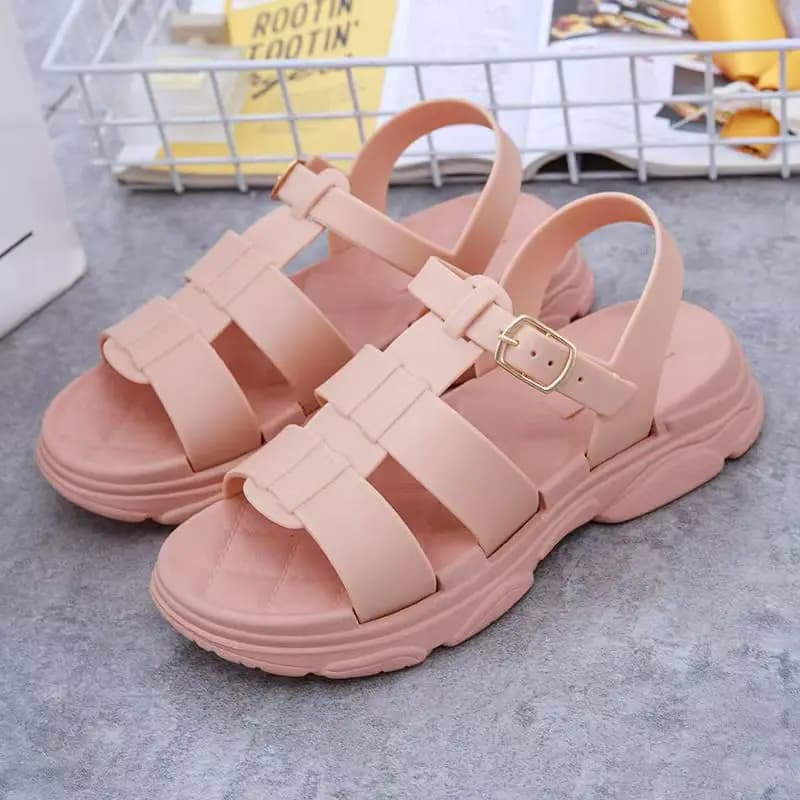 Sandali sportivi casual con suola spessa nuovi estivi da donna punta aperta scava fuori sandali da spiaggia all'aperto leggeri in velcro antiscivolo