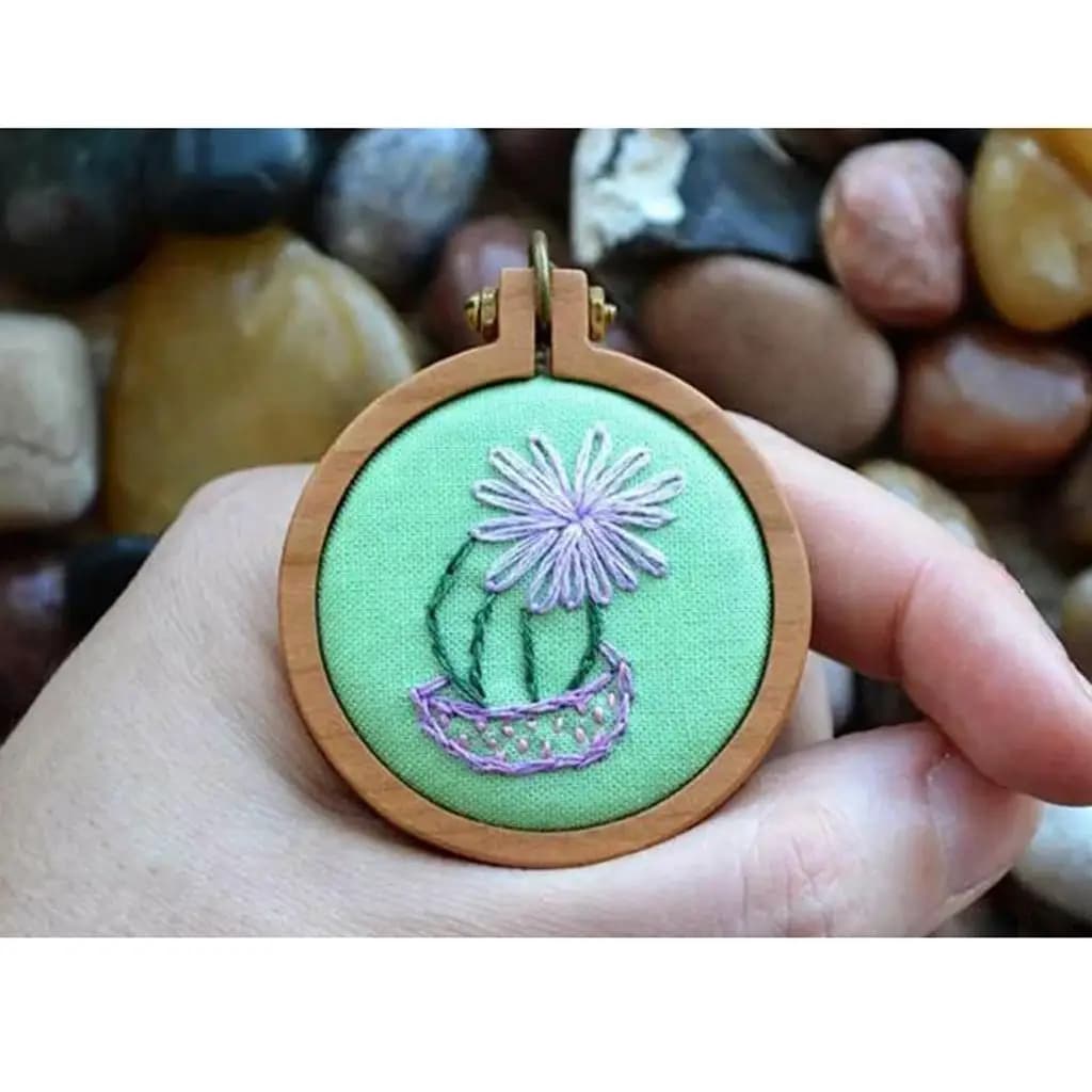 Mini Hoop for Embroidery Wood Frame Kit Art Sewing Accessory and Needlepoint Supplies for Creative Jewelry Projects