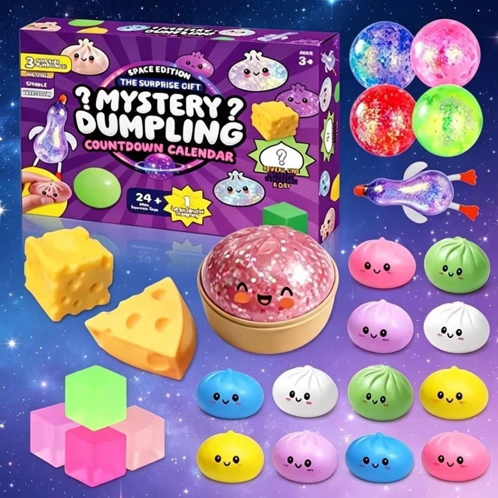 Dumpling Squishy Advent Calendar Mystery Blind Box Anti-stress Soft Fidget Slow Rise 24 Day Countdown Calendar Xmas Party Gifts