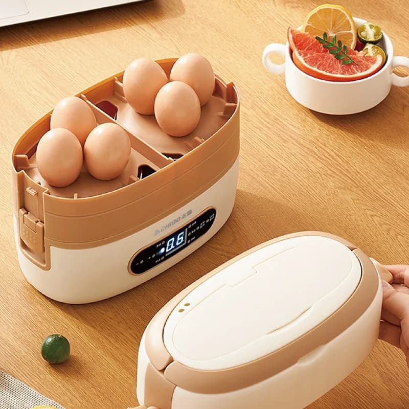 2L 300W Smart Electric Lunch Box, 304 Stainless Steel Fast Heating Food Heater, Portable Office Thermal Insulation BentoLunchBox