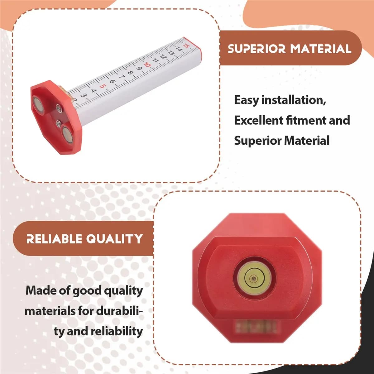 ABZT 2 pezzi righello per altezza piastrelle per soffitto e pavimento, righello di misurazione con base magnetica, righello di misurazione, soffitto sospeso