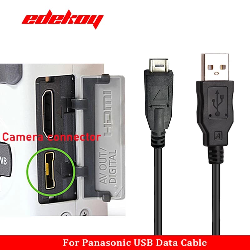 Cavo USB/OTG per Trasferimento Dati e Ricarica per Fotocamere Panasonic Lumix 14-Pin DMC-TZ6 TZ7 TZ10 ZS3 ZS7 GF2 GH1 GH2 FZ38 FZ100