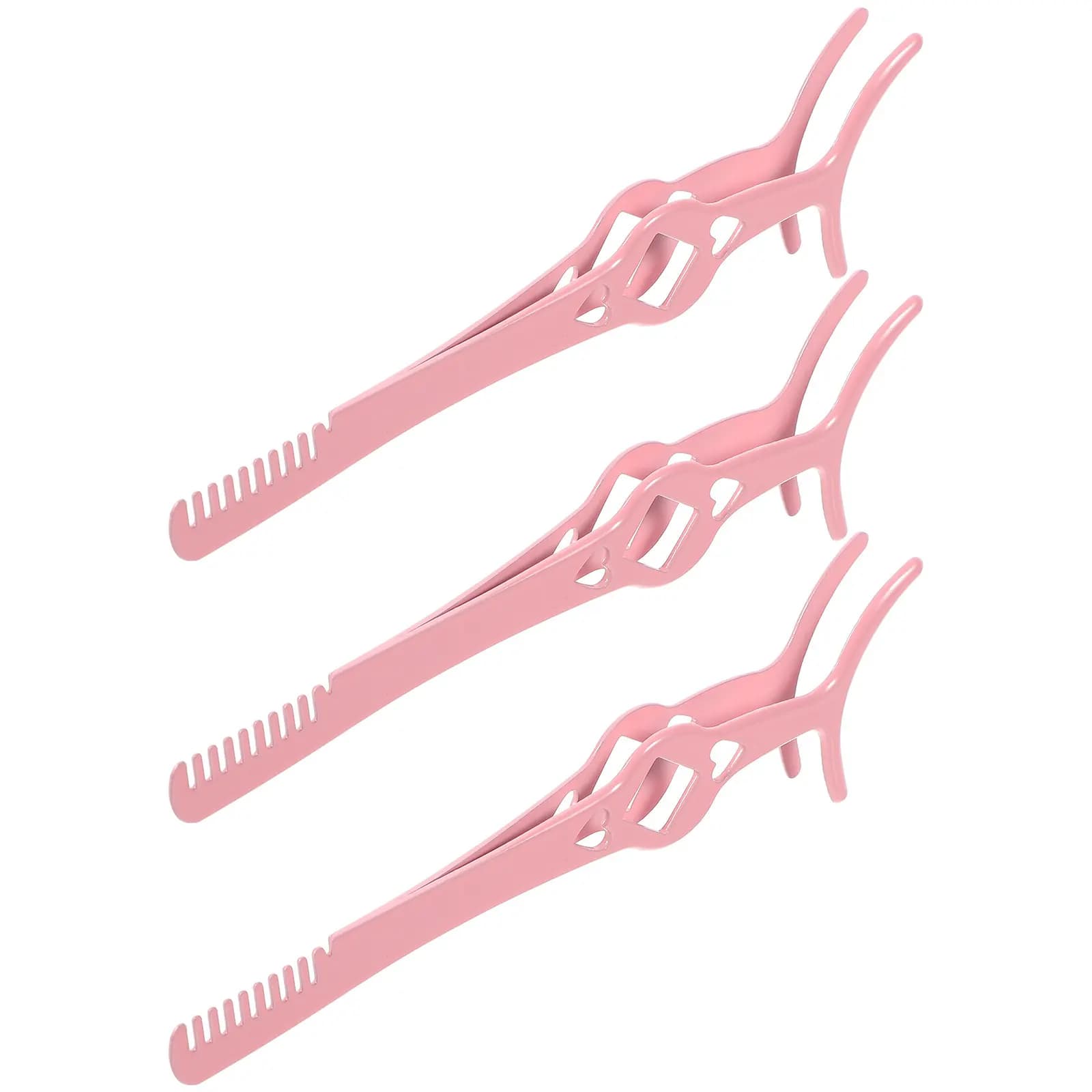Set of 3 Stainless Steel Eyelash Grips with Combs, Fin Eyelash Applicator, Multifunctional Tool for Extension Eyelashes