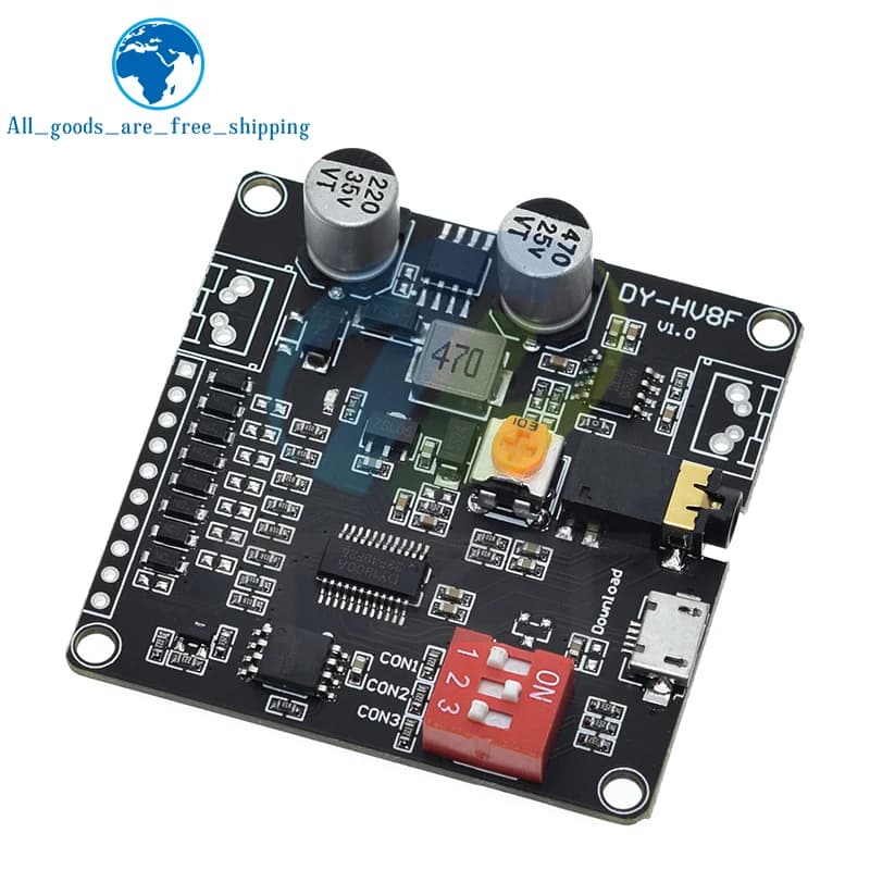 1/3 pz DY-HV8F 12 V/24 V 10 W/20 W modulo di riproduzione vocale che supporta la scheda Micro SD lettore musicale MP3 per Arduino