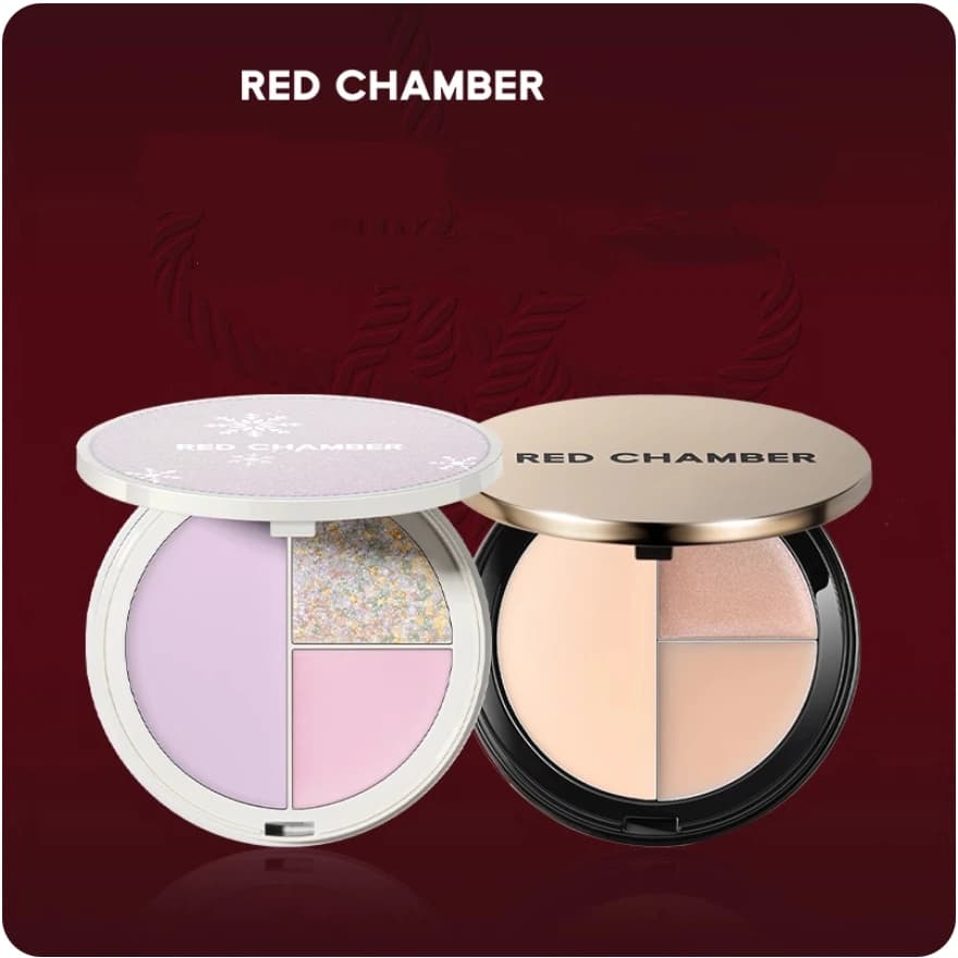 Palette Illuminante Multifunzione RED CHAMBER TRI COLOR, Effetto Naturale e Luminoso, 7.5g