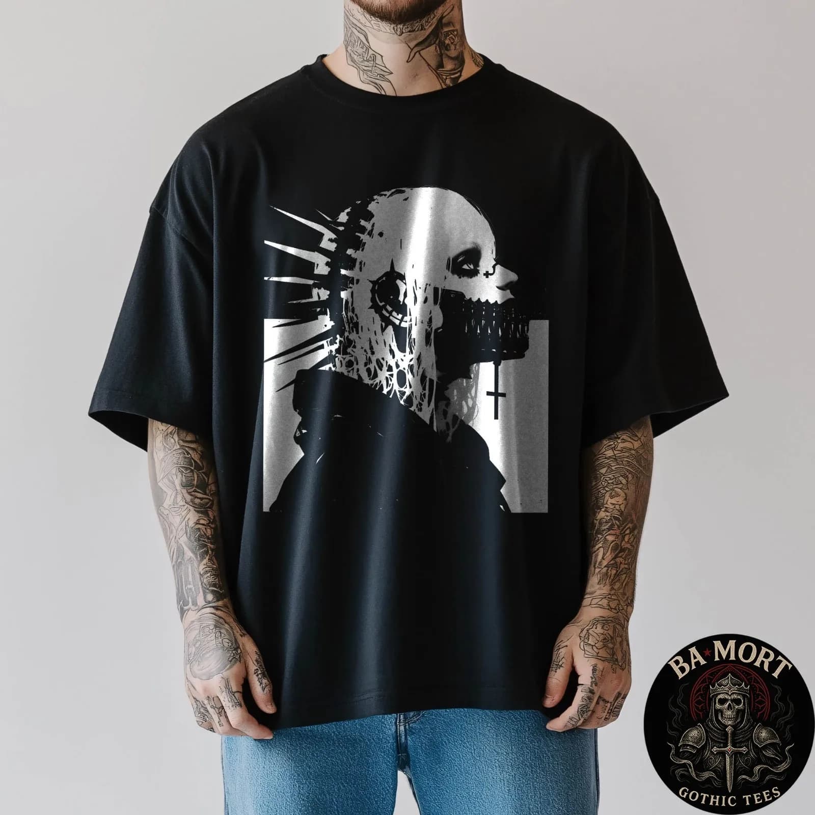 T-shirt Cybergoth in stile gotico anime manga