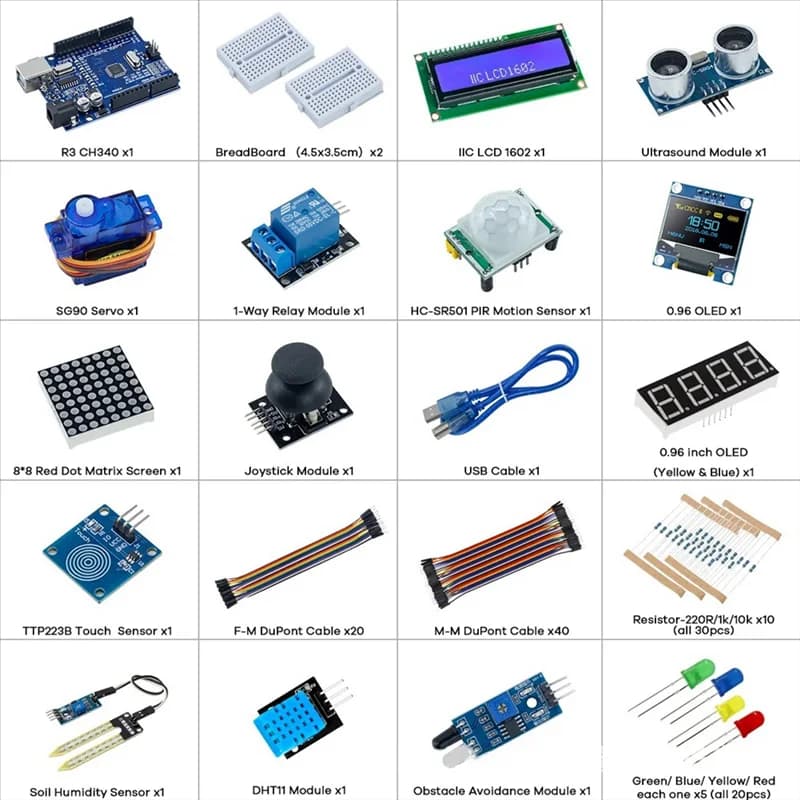 A13E-Kit iniziale per LCD1602 OLED0.96 per Arduino R3 Set scheda di sviluppo miglioramento