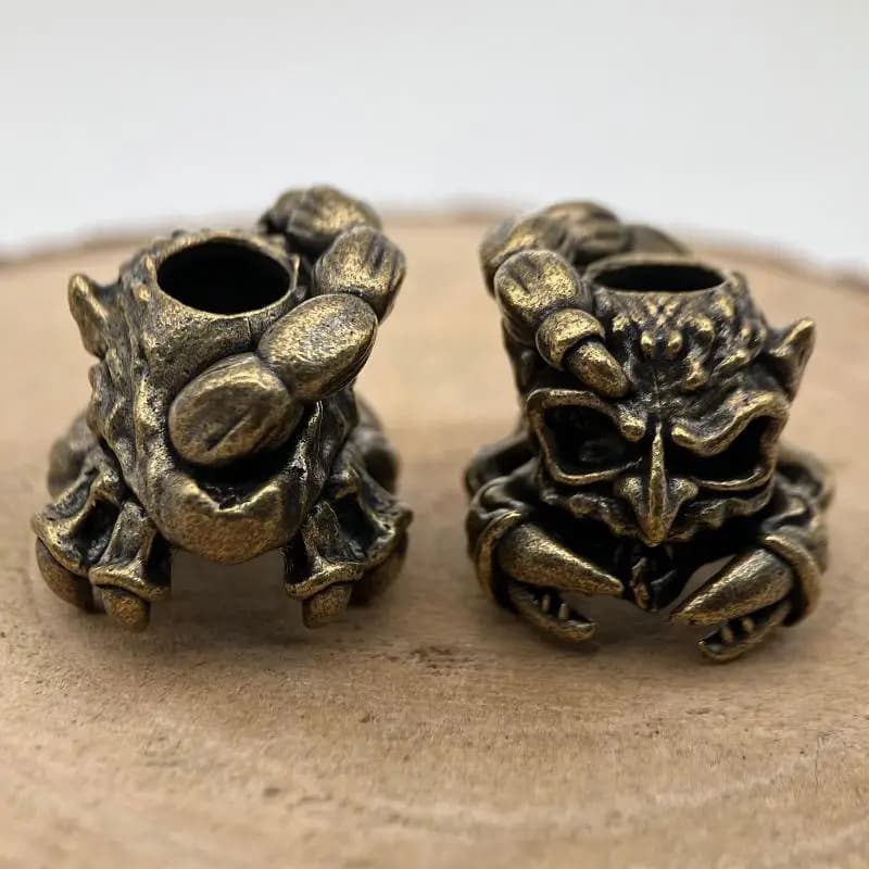 Scorpion Skull Brass Knife Bead EDC Outdoor DIY Paracord Handmade Woven Lanyard Pendant Umbrella Rope Bracelet Charm Accessories