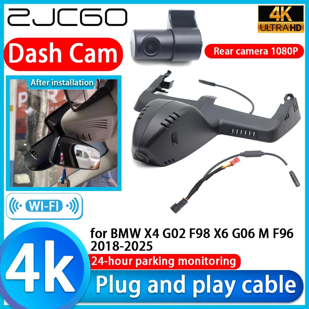 ZJCGO for BMW X4 G02 F98 X6 G06 M F96 2018-2025 Dash Cam DVR 4K 2160P with Sony lens and Video Parking Recorder 24 Hours