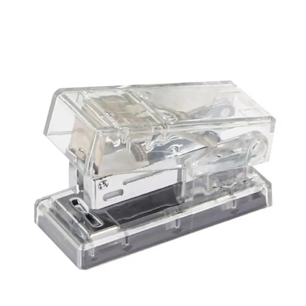 Mini Graffettatrice Trasparente con 1000 Graffette, Strumento per Rilegatura da Ufficio, Graffettatrice per Carta Resistente e Senza Sforzo, Forniture per Scuola e Ufficio