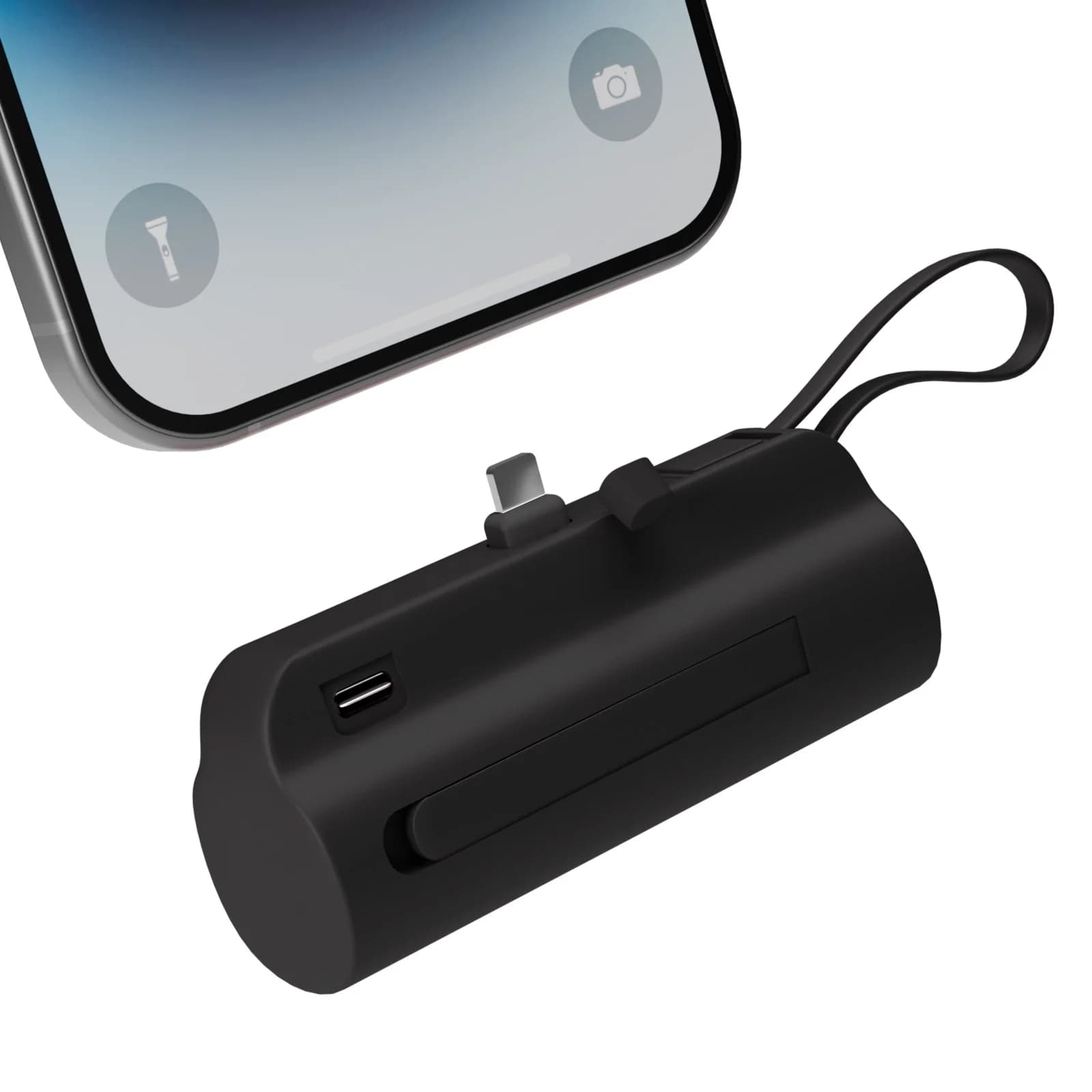 Mini Power Bank 4500mAh Portatile Ricarica Rapida 2 in 1 con Cavo Lightning e Type-C Batteria Esterna per iPhone 16 15 14 Samsung