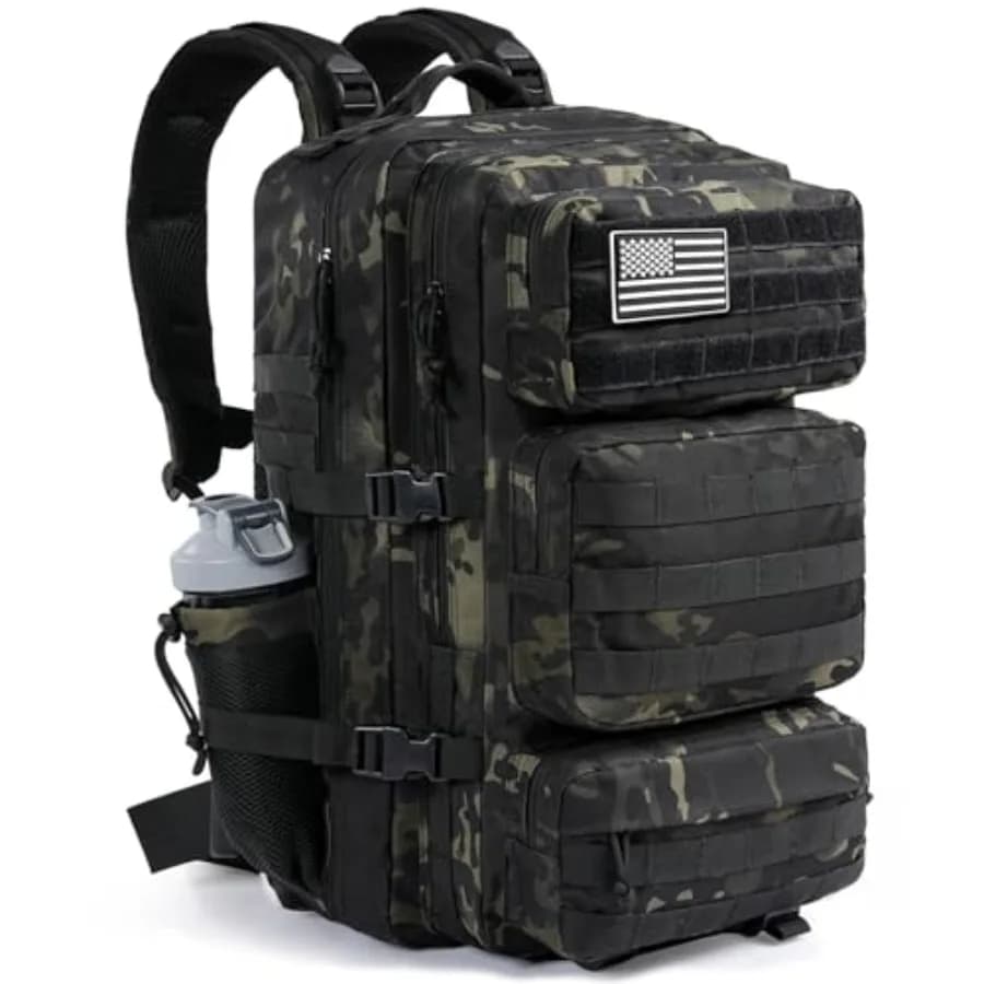 Zaino Tattico Militare da Uomo, Zaino da Giorno Molle per 3 Giorni, Borsa d'Assalto, Borsa di Emergenza, Resistente all'Acqua e Robusto per Escursionismo