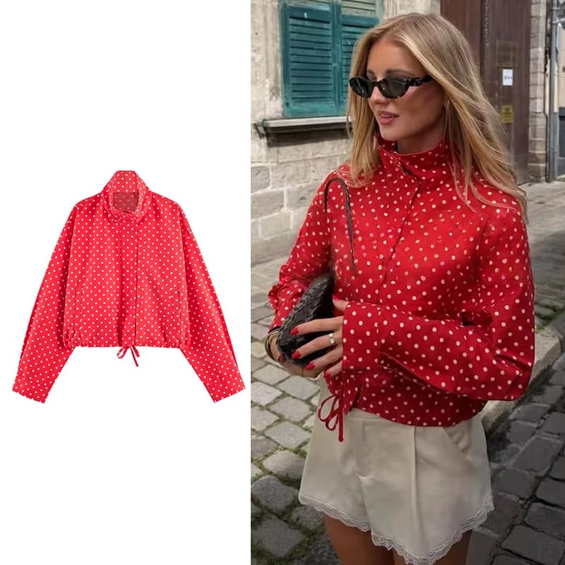 Giacche e Bluse Primaverili da Donna 2026: Nuove Giacche Eleganti a Pois a Maniche Lunghe, Cappotti Chic Caldi e Giovanili per la Primavera
