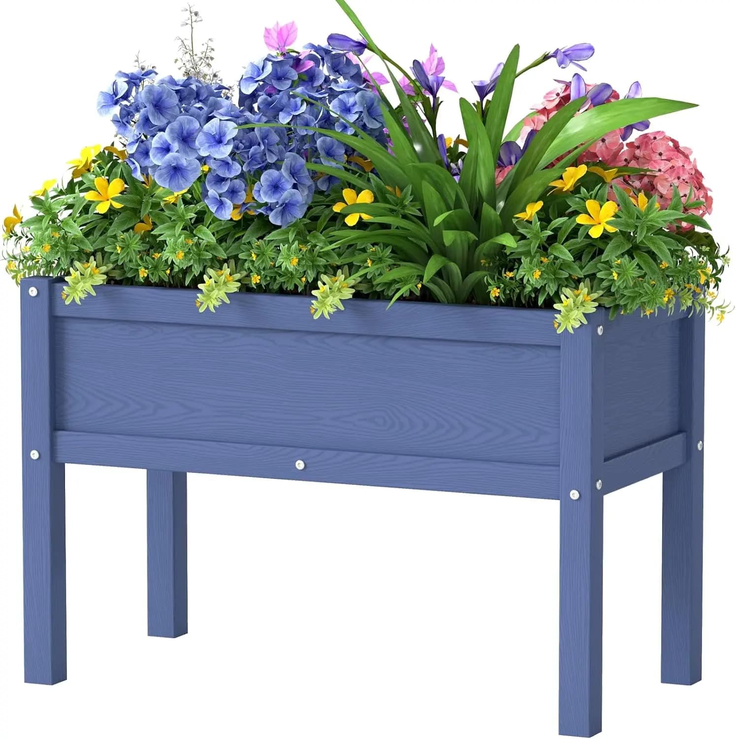 Small All-Weather HDPE Raised Bed for Seeds, Herbs, Flowers, and Vegetables, Navy Blue