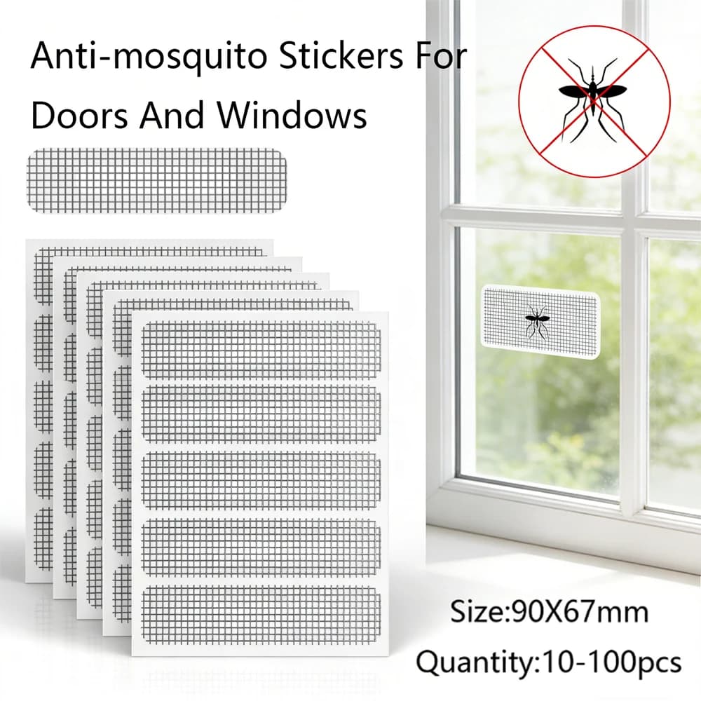 10-100 Pezzi Patch Adesivi per Zanzariere, Nastro Autoadesivo per Riparazione di Finestre e Porte, Facile Soluzione per Fori e Strappi