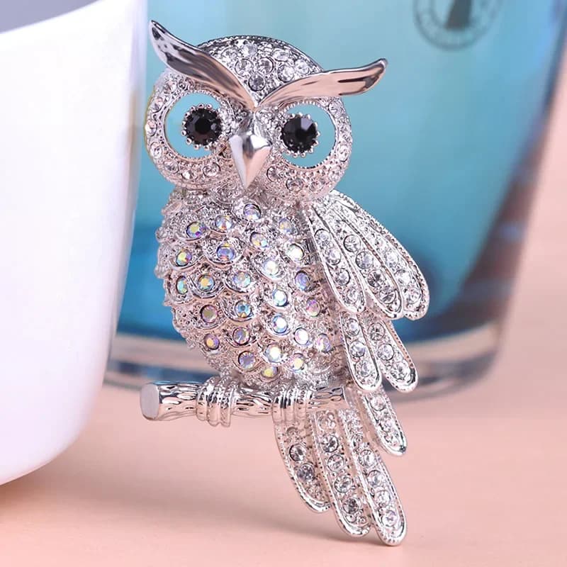 BUCOMEOI Large Bird Owls Vintage Brooches Antiques Bouquet Owl Hijab Pin Up Designer Wedded Broach Scarf Clips Jewelry Fleur De
