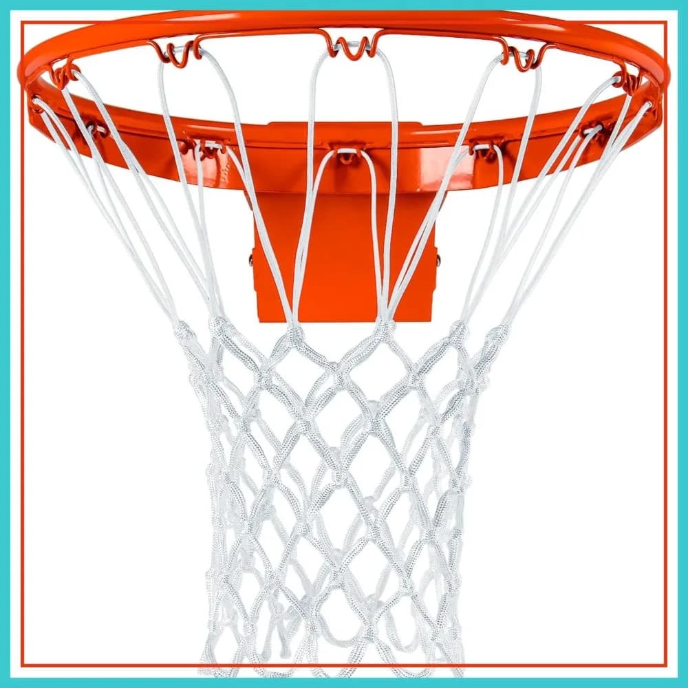Rete da basket resistente di ricambio, adatta per cerchi standard a 12 anelli, per uso interno ed esterno, bianca