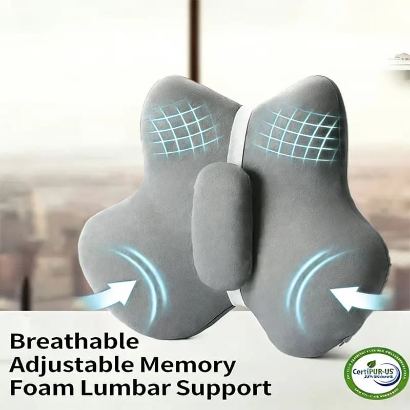 Supporto lombare ergonomico a forma di S in memory foam di ultima generazione 2026
