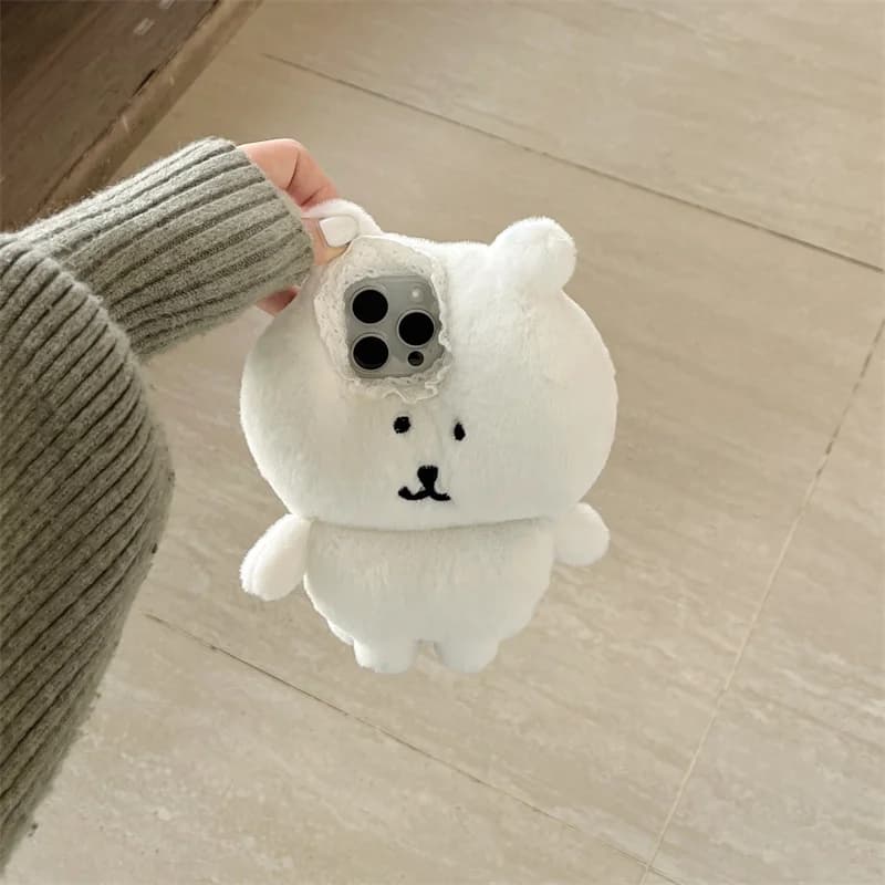 3D Fur Case Soft Animated Cartoon for iPhone 17 Pro Max Soft Bearings for Cute Bearing for iPhone 16 15 13 14 Pro Max Kids Gift