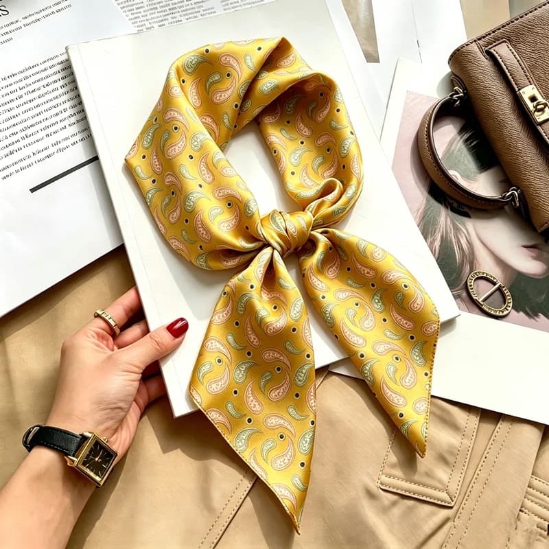 Luxury Square Scarf For Women Bandanas Printed Hijab Elegant Scarves Neckerchief Fashion Beach Shawl Wraps