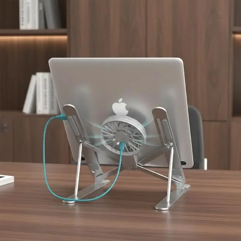 Tablet Stand Laptop Stand Notebook Holder Portable Aluminum Alloy Laptop Cooling Holder Fan Portable Laptop Cooling Holder