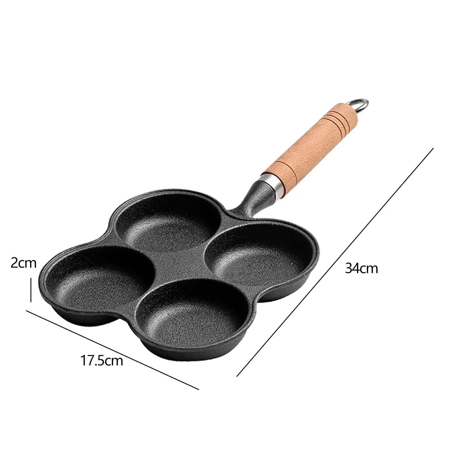 Padella per Uova con Manico Anti-scottatura, Padella Antiaderente in Ferro a Riscaldamento Uniforme, Padella per Pancake per Colazione, Campeggio, Hamburger