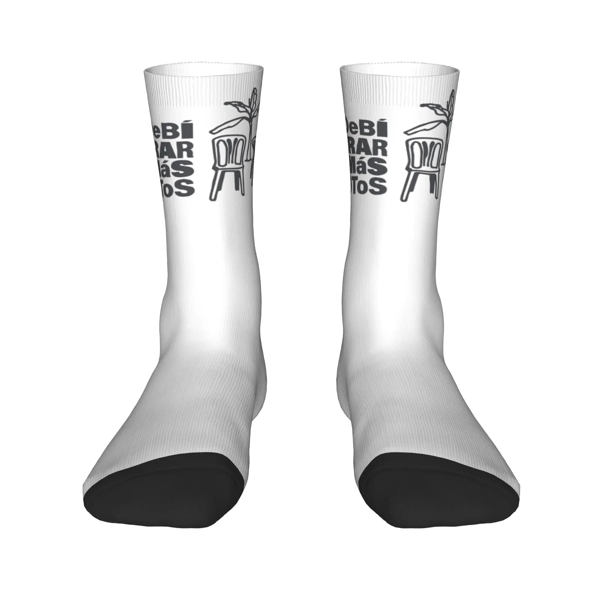 Autumn Winter Hip-hop Men's Women's Dbtf Debi Tirar Mas Fotos Bad Bunny Socks Sweat Absorbing Basketball Socks