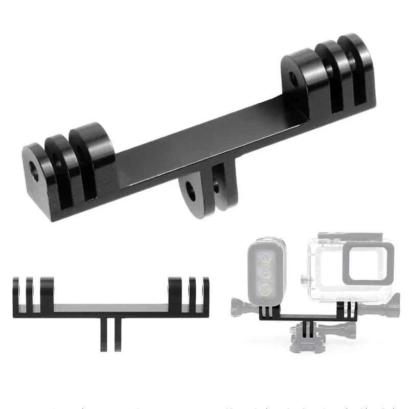 Staffa doppia per mountain bike Gopro Supporto per telecamera di movimento IAMOK Supporto per luce di riempimento per accessori per biciclette Hero SAR-GO