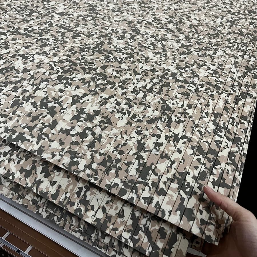 240*45cm Camo Boat Flooring EVA Foam Decking Faux Teak Marine Carpet Self-Adhesive Deck Mat Rolls Sheet MotorBoats Yacht Black