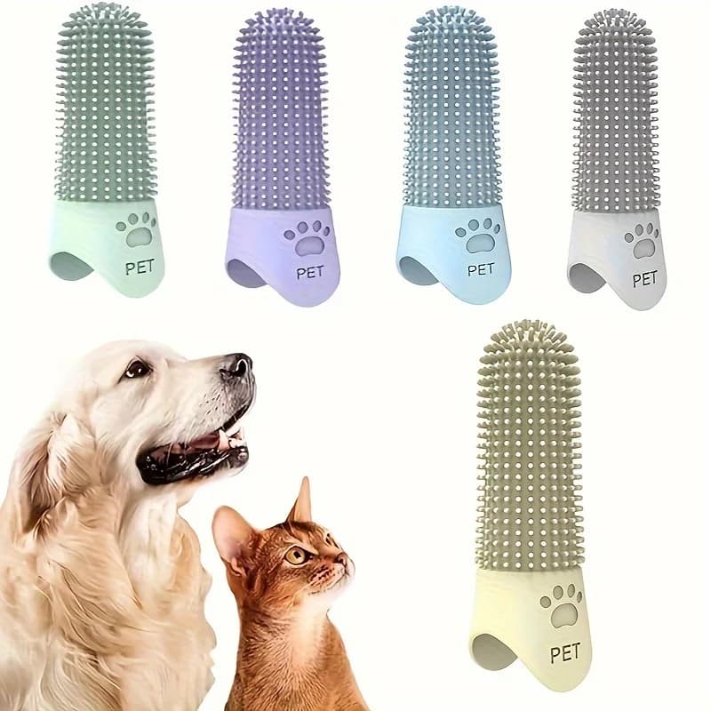 Silicone Soft Dog Toothbrush 360 ° Dog Toothbrush Cats Durable finger toothbrush for pets Teeth cleaning tool for all breeds