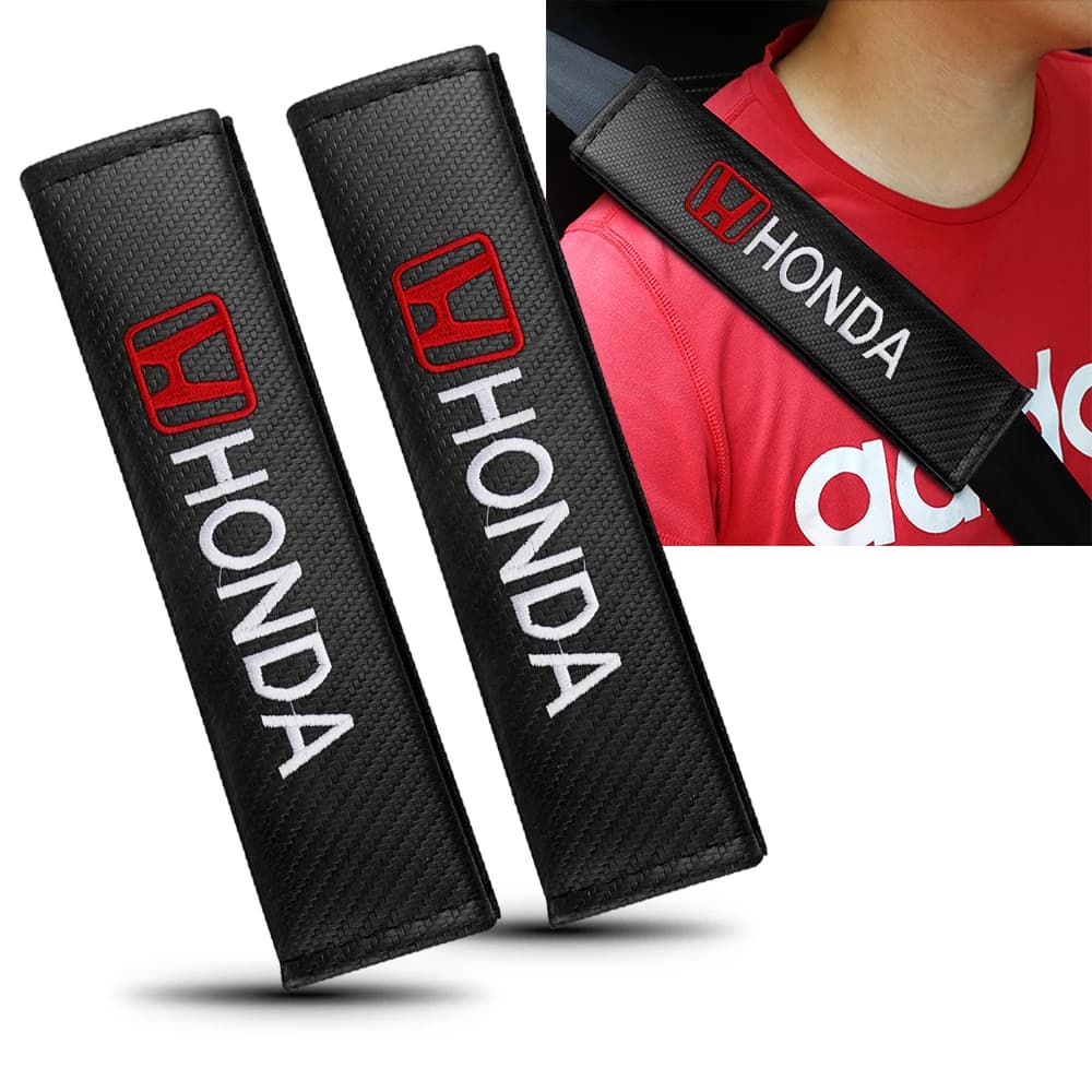 Leather Car Interior Seat Belt Cover Shoulder Pad Auto Accessories For Honda Jazz Fit Avancier Crv Accord Pilot City Odyssey Gen