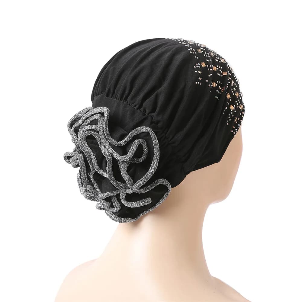 Underscarf Flower Diamonds Inner Hijab Hat Women Muslim Headscarf Ninja Chemo Cap Head Scarf Wrap Beanie Bonnet Turban Hair Loss