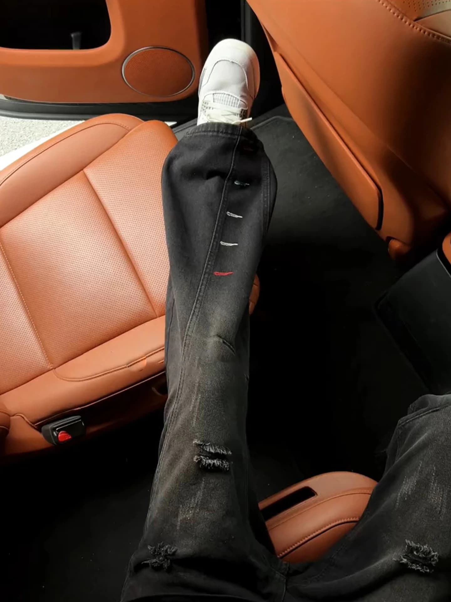 Black Washed Embroidered Men's Jeans High Street American Vibe Knife Flared Pants Straight Leg Jeans Youth Trend