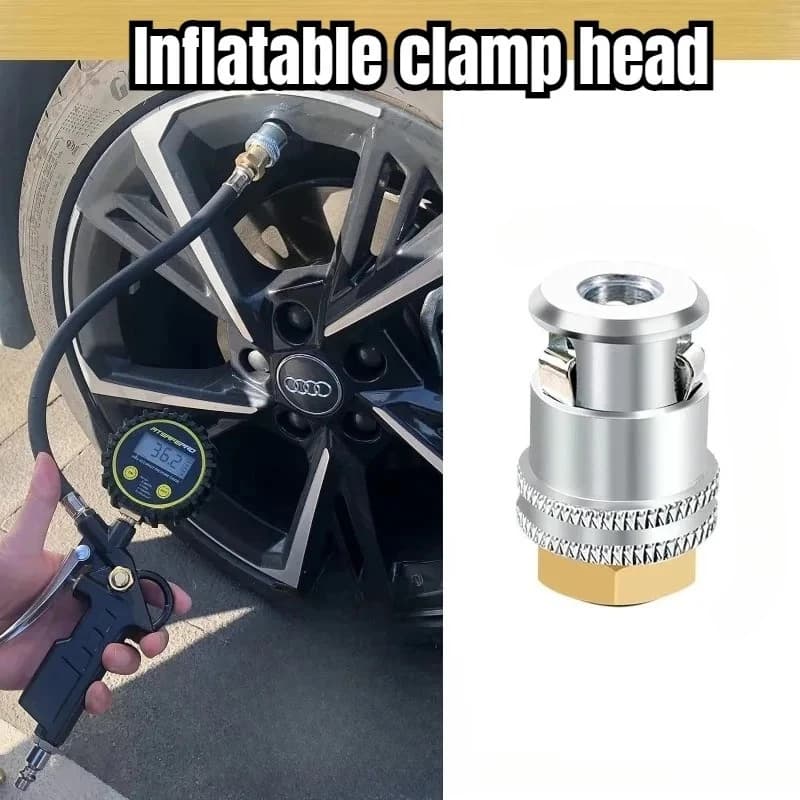 Valvola di gonfiaggio a blocco rapido 1/4 NPT in ottone a flusso chiuso per manometro, compressore d'aria, attrezzo per riparazione pneumatici auto, camion, moto