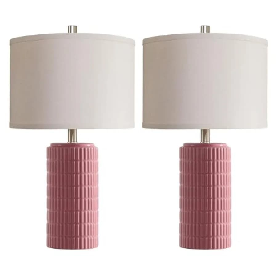Set di 2 Lampade da Tavolo in Ceramica da 23 Pollici per Soggiorno e Camera da Letto, Lampade da Comodino Moderne Stile Rustico per Sala da Pranzo e Comò