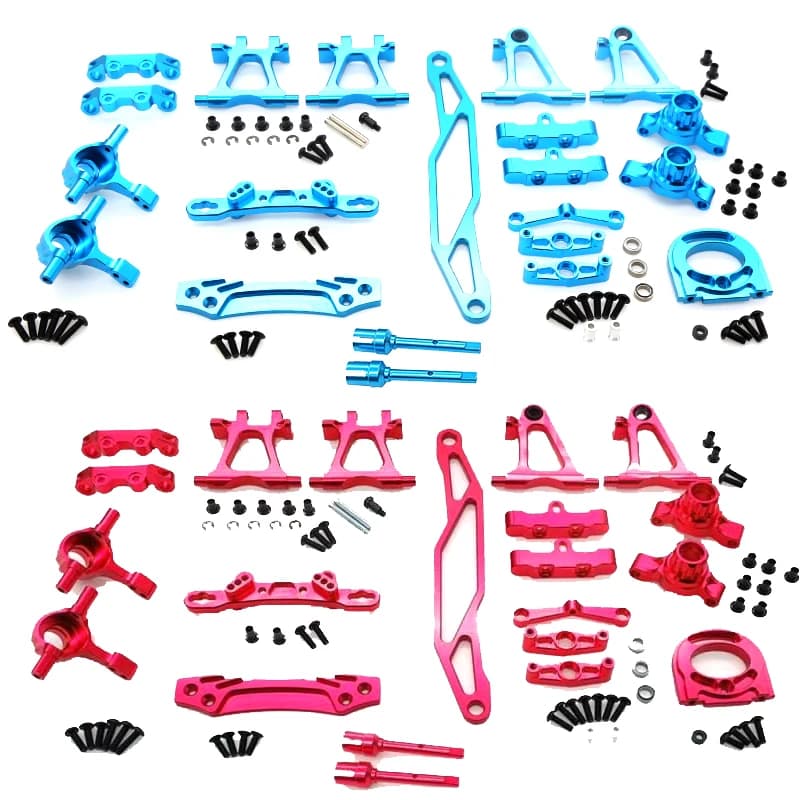 Parti di aggiornamento in metallo tazza dello sterzo braccio anteriore posteriore supporto ammortizzatore asta dello sterzo per auto RC nuovo TAMIYA TT02 Set completo