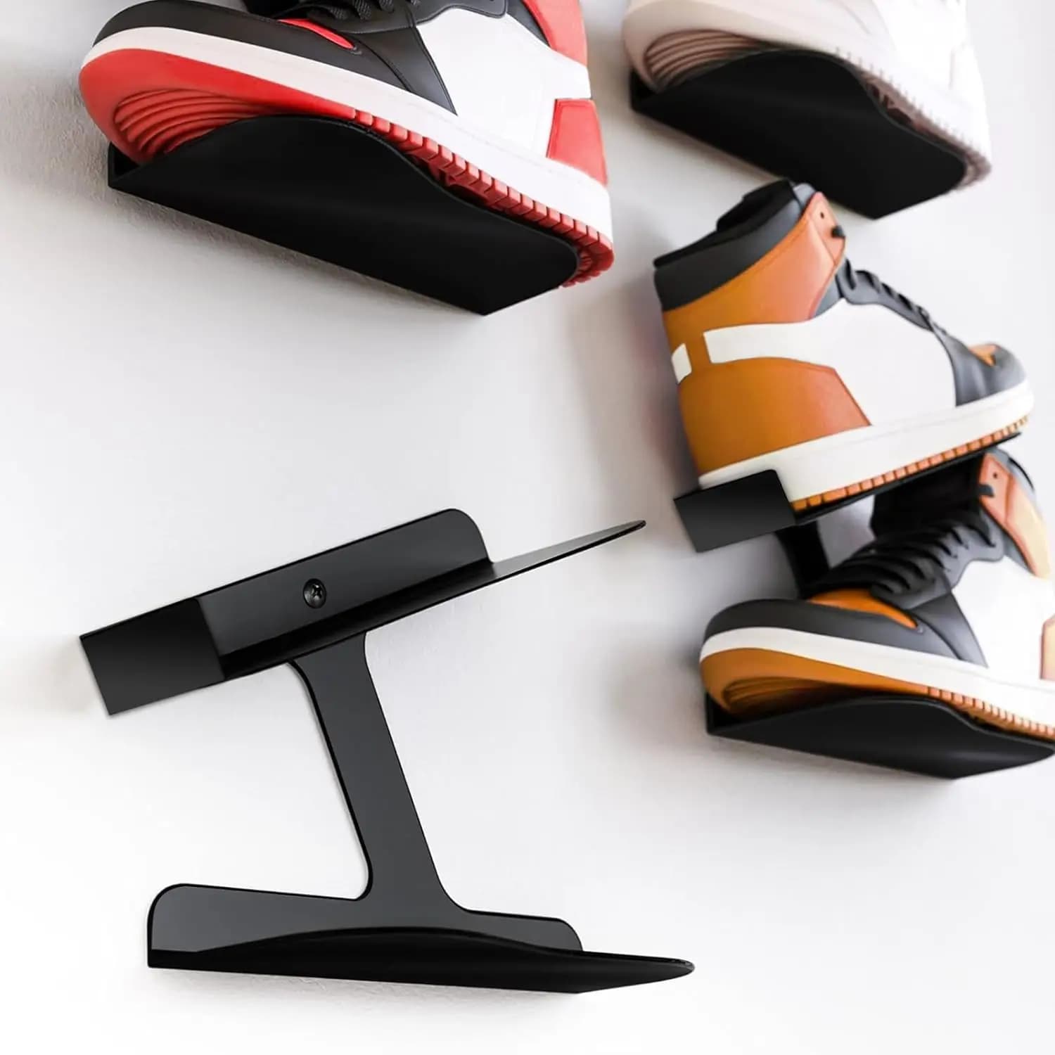 Scarpiera a parete a forma di H, mensole galleggianti per esposizione scarpe, porta sneaker per collezionisti di scarpe ed esposizioni pubblicitarie
