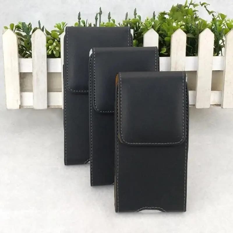 Phone Leather Case Men's Mobile Phone Bag Universal 5.0-6.5 Inch Waist Belt Holster Portable Horizontal/Vertical Style Bags