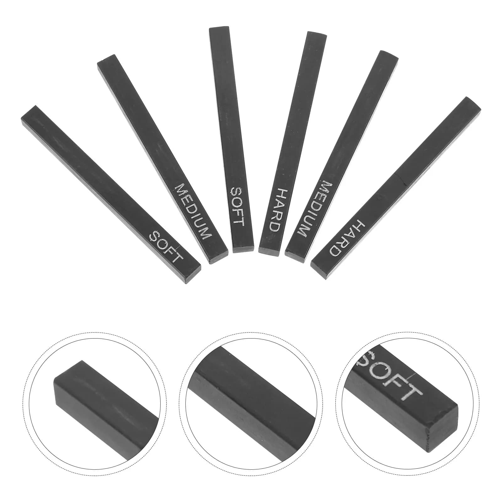 6Pcs High-Density Compressed Charcoal Sticks Sketching Rods Art Supplies for Painting Shading Detailing Beginners Artists