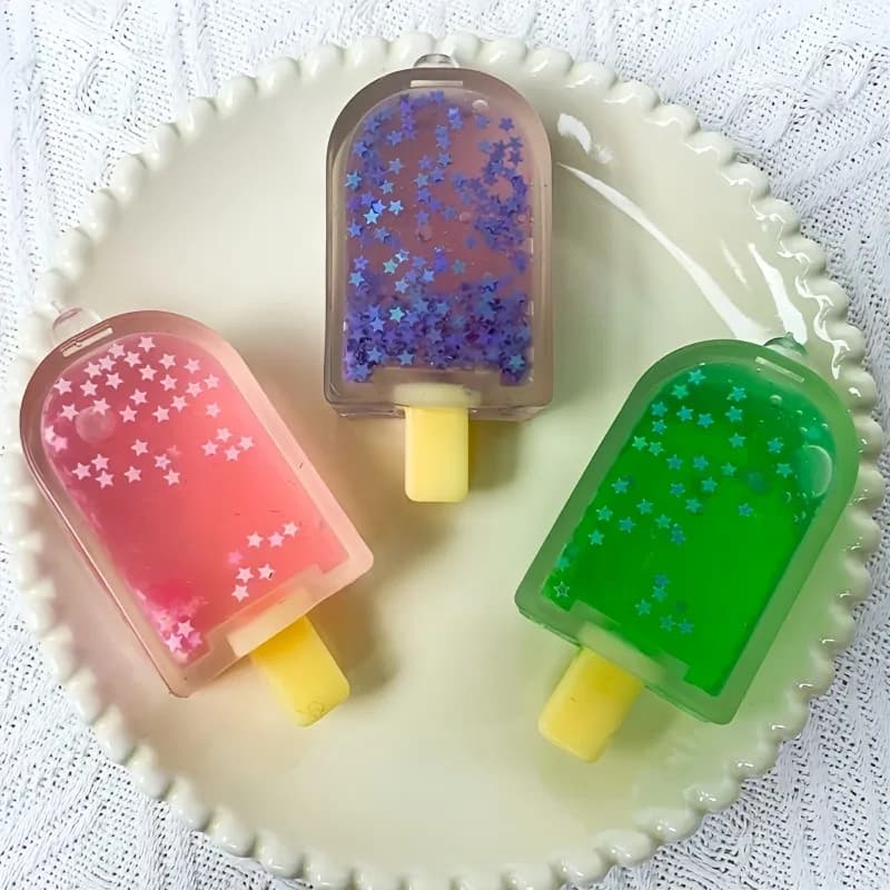 Giocattolo Squishy a Forma di Stella Glitterata, Morbido Gelato Finto, Antistress, Giocattolo da Spremere per Bambini e Adulti, Gadget per Feste
