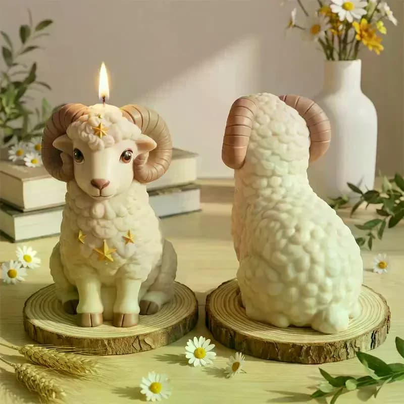 Stampo in Silicone a Forma di Pecora 3D per Candele, Sapone, Aromaterapia, Gesso, Resina - Stampi per Colata Fai da Te, Decorazioni per la Casa, Regalo, Artigianato