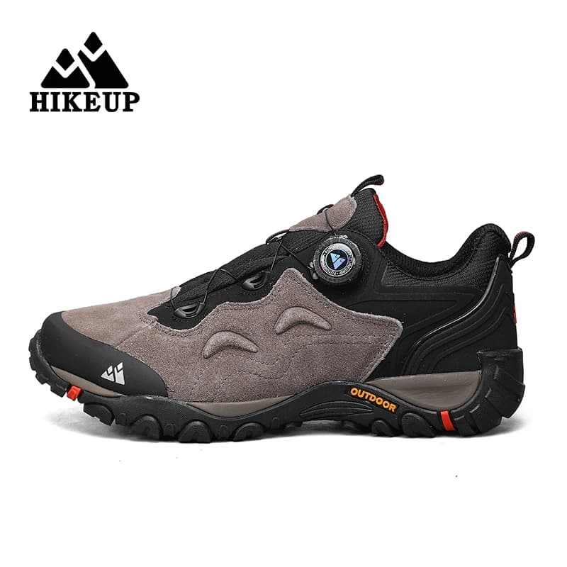 HIKEUP-Scarpe in pelle da uomo, Scarpe da trekking per esterni, Scarpe da ginnastica da trekking turistiche, Scarpe da jogging per arrampicata in montagna, Tenditore