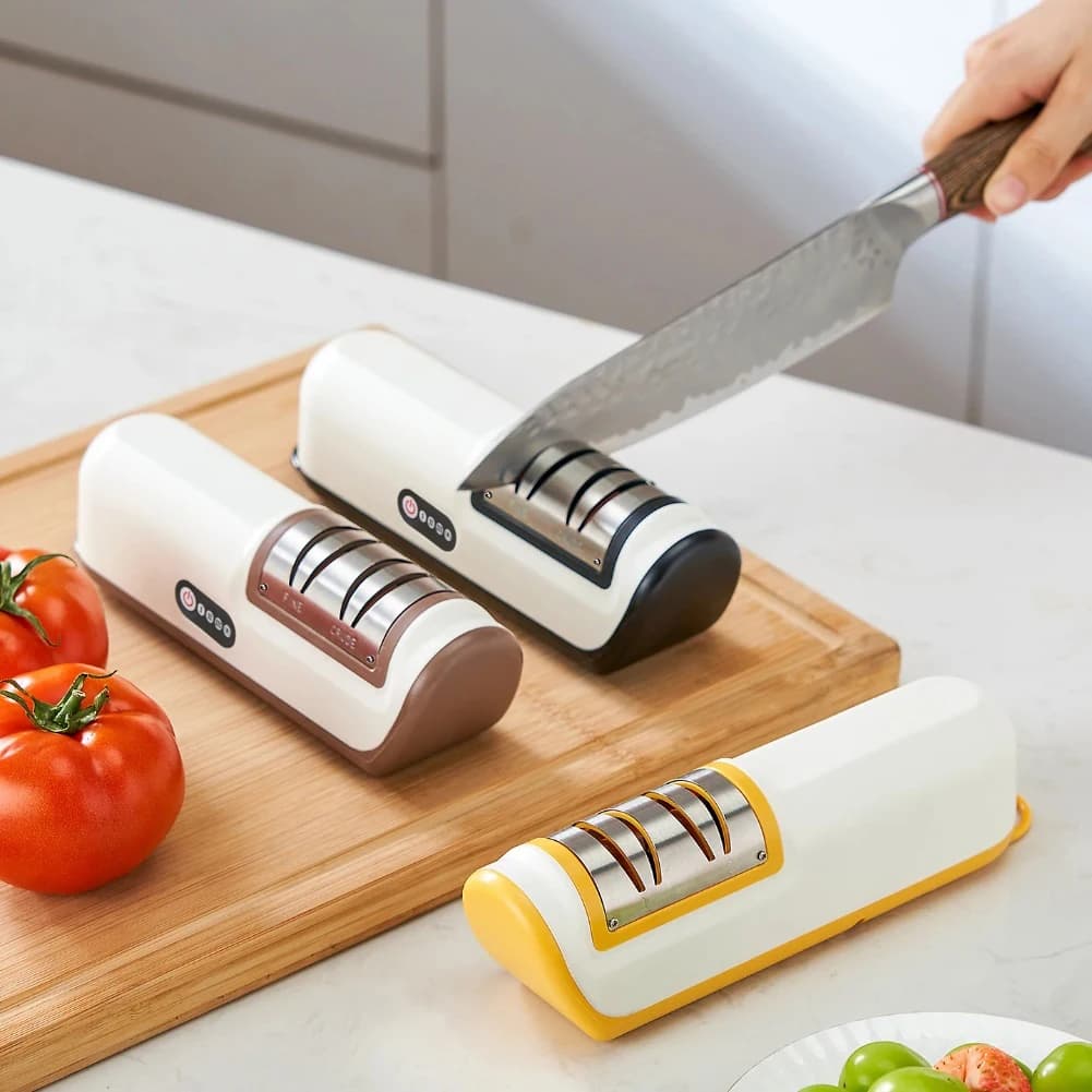 Electric Wire Harnessing Machine for Kitchen Knives, Scissors Garden Tools Small Rechargeable Auto Sharpening Tool